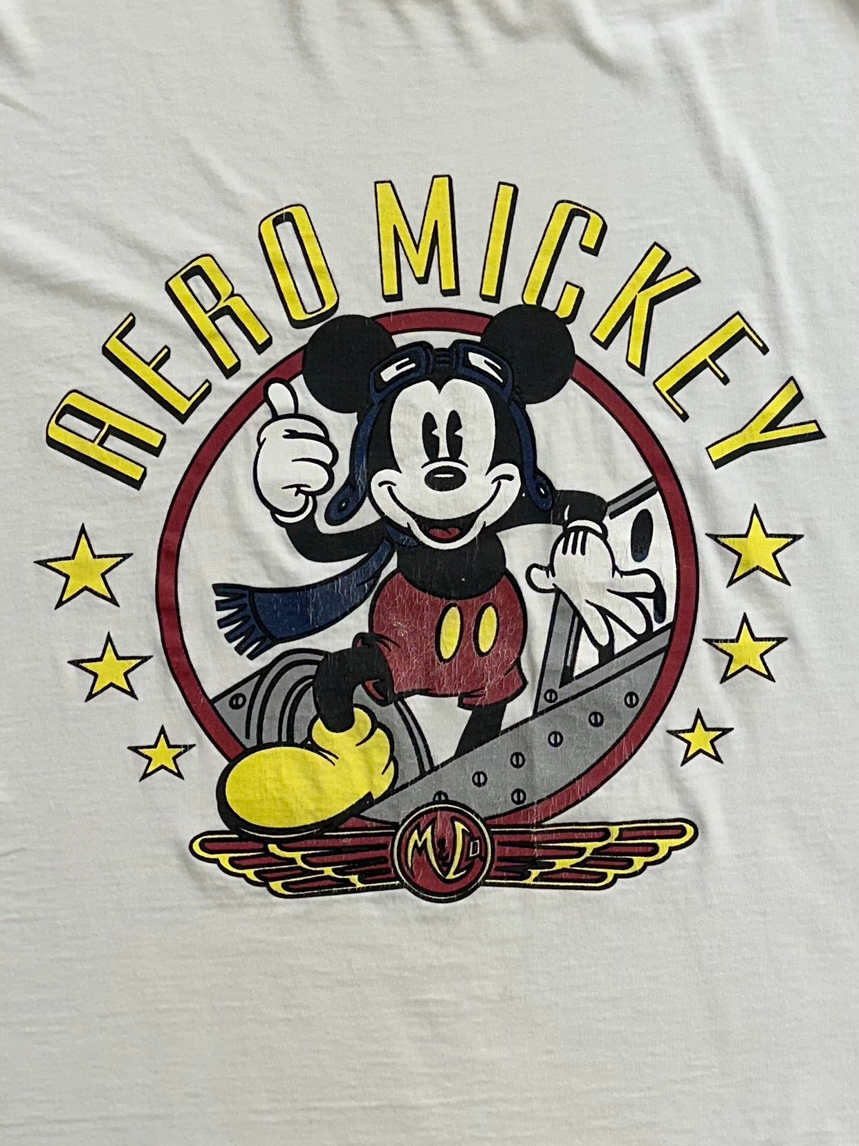 90's MICKEY MOUSE「AERO MICKEY」USA製 キャラクターTシャツ