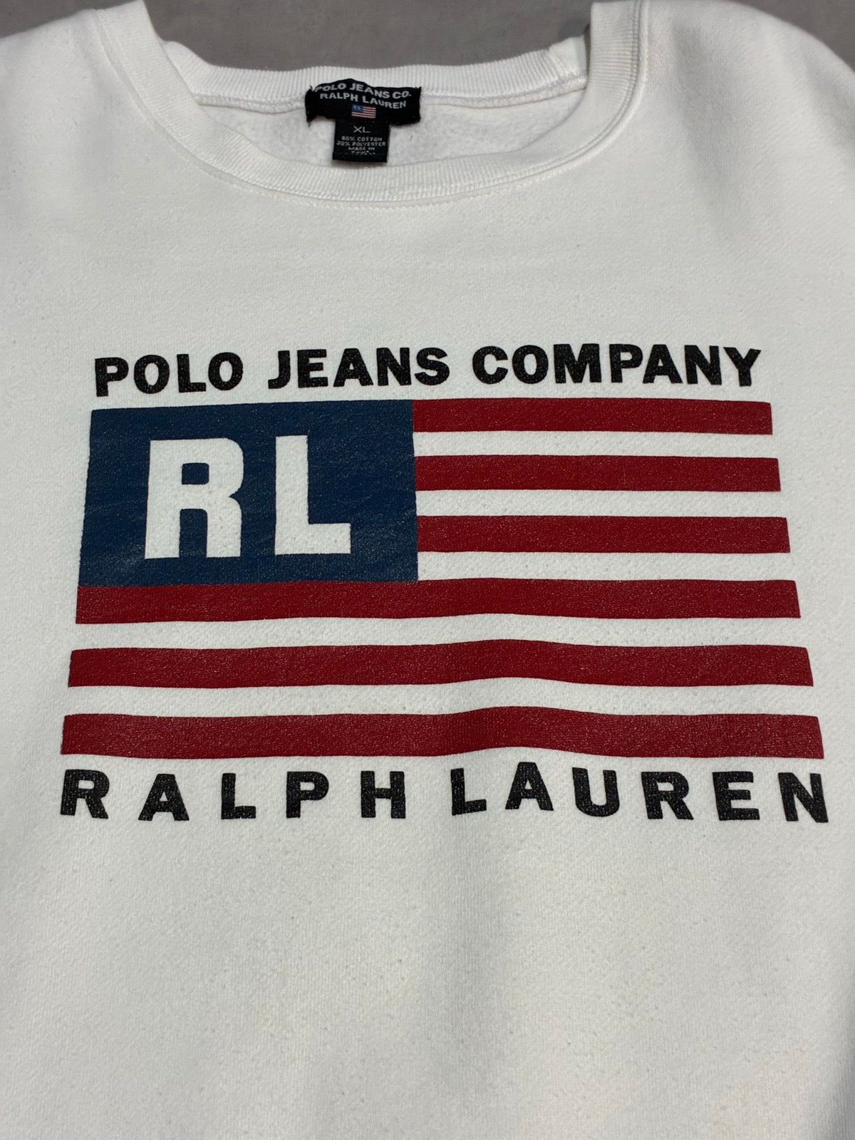 00's RALPH LAUREN「POLO JEANS CO.」星条旗　ロゴスウェット