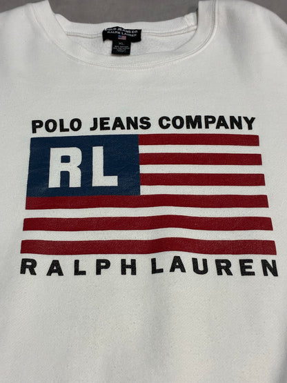 00's RALPH LAUREN「POLO JEANS CO.」星条旗　ロゴスウェット
