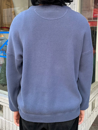 90's EDDIE BAUER 前Vガゼットコットンニット