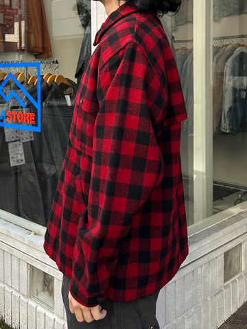 70's WOOLRICH「Buffalo Check」ウールハンティングジャケット　ダメージ
