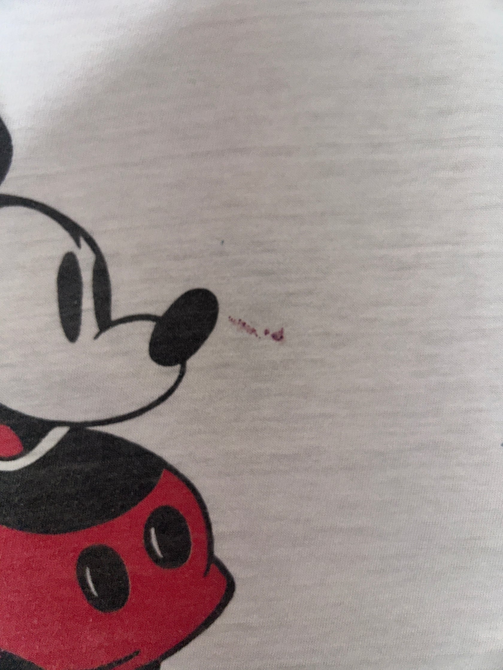 80's Walt Disney World 「白足ミッキーBILLネーム」キャラクターTシャツ