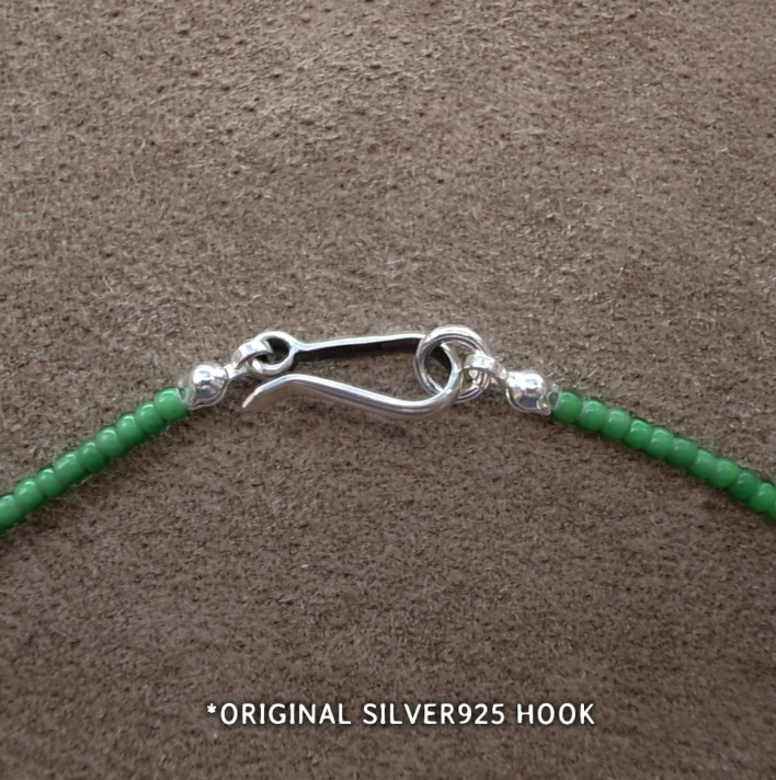 2mm BEADS NECKLACE- GREEN 50cm / ROSETTAPRAYER