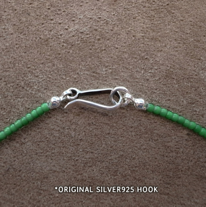 2mm BEADS NECKLACE- GREEN 50cm / ROSETTAPRAYER