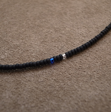 2mm BEADS NECKLACE- MAT BLACK 50cm / ROSETTAPRAYER