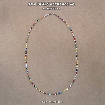 3mm BEADS NECKLACE MULTI 60cm / ROSETTAPRAYER