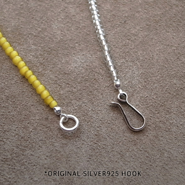 3mm BEADS NECKLACE YELLOW/PALE BLUE 60cm / ROSETTAPRAYER