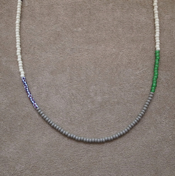 3mm BEADS NECKLACE D.BROWN/GREEN 60cm / ROSETTAPRAYER