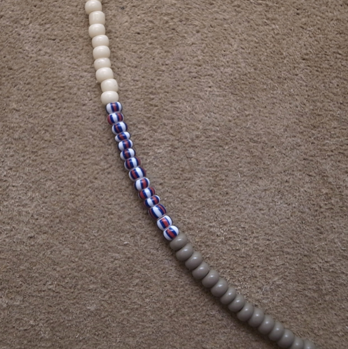 3mm BEADS NECKLACE D.BROWN/GREEN 60cm / ROSETTAPRAYER
