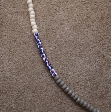 3mm BEADS NECKLACE D.BROWN/GREEN 60cm / ROSETTAPRAYER