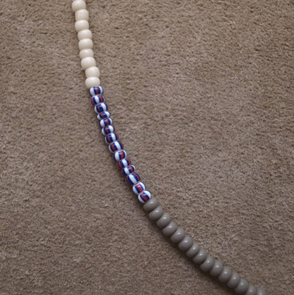 3mm BEADS NECKLACE D.BROWN/GREEN 60cm / ROSETTAPRAYER