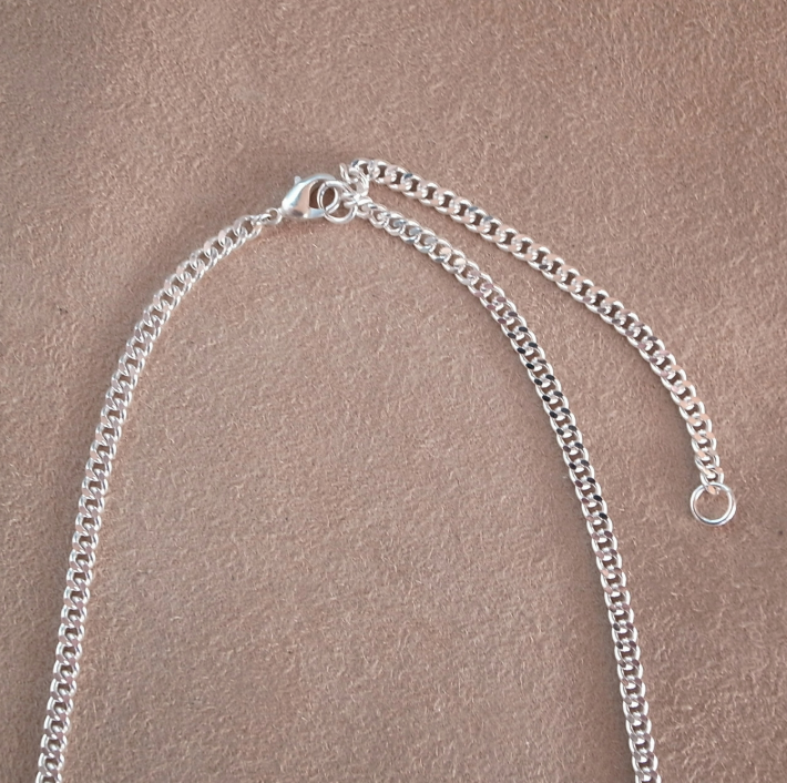 3.7mm FLAT LINK CHAIN NECKLACE- SILVER / 3.7mm 喜平チェーンネックレス / ROSETTAPRAYER