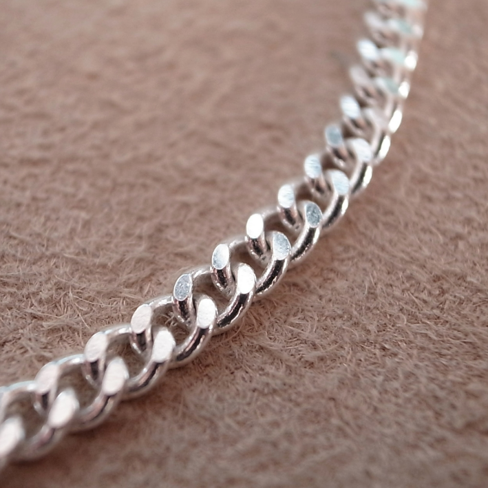 3.7mm FLAT LINK CHAIN NECKLACE- SILVER / 3.7mm 喜平チェーンネックレス / ROSETTAPRAYER
