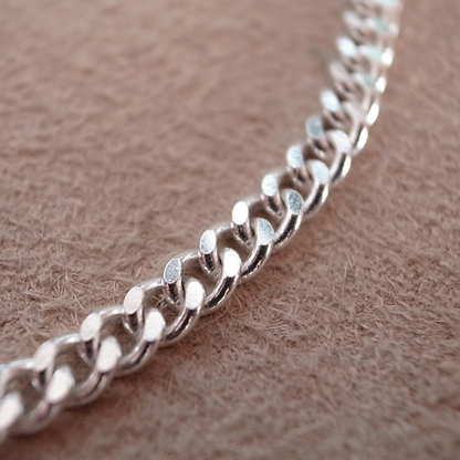 3.7mm FLAT LINK CHAIN NECKLACE- SILVER / 3.7mm 喜平チェーンネックレス / ROSETTAPRAYER