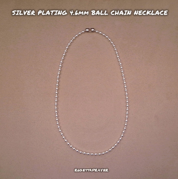 SILVER PLATING 4.5mm BALL CHAIN NECKLACE 50cm / ROSETTAPRAYER