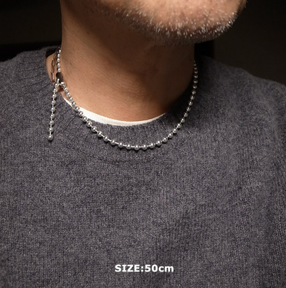 SILVER PLATING 4.6mm BALL CHAIN NECKLACE 50cm / ROSETTAPRAYER