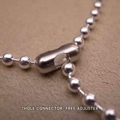 SILVER PLATING 4.6mm BALL CHAIN NECKLACE 50cm / ROSETTAPRAYER
