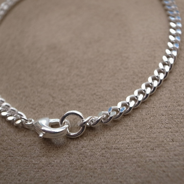3.7mm FLAT LINK CHAIN BRACELET - SILVER 19cm / ROSETTAPRAYER