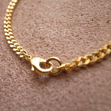 3.7mm FLAT LINK CHAIN BRACELET- 18kgp 19cm / ROSETTAPRAYER