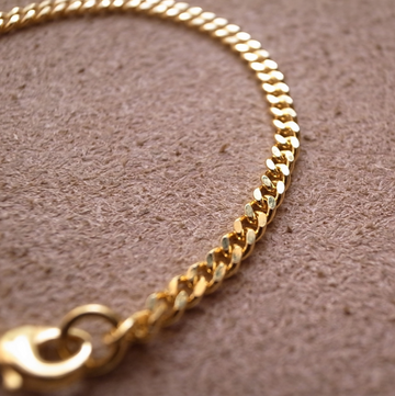 3.7mm FLAT LINK CHAIN BRACELET- 18kgp 19cm / ROSETTAPRAYER
