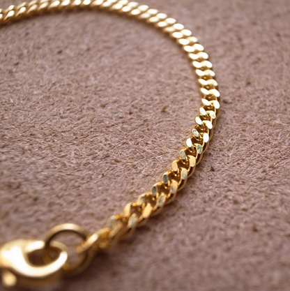 3.7mm FLAT LINK CHAIN BRACELET- 18kgp 19cm / ROSETTAPRAYER