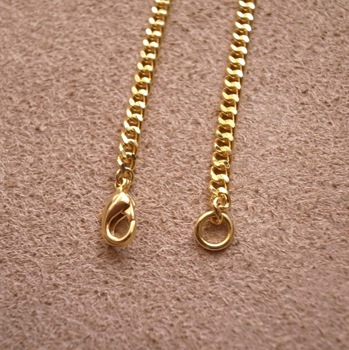 3.7mm FLAT LINK CHAIN BRACELET- 18kgp 19cm / ROSETTAPRAYER