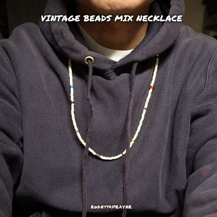 VINTAGE BEADS MIX NECKLACE 60cm / ROSETTAPRAYER