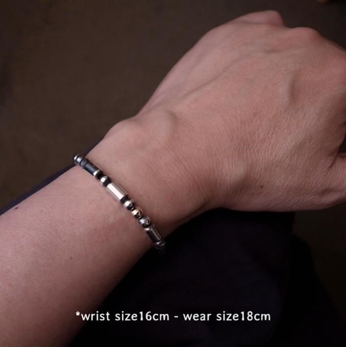 SILVER925 PIPE BEADS BRACELET / ROSETTAPRAYER
