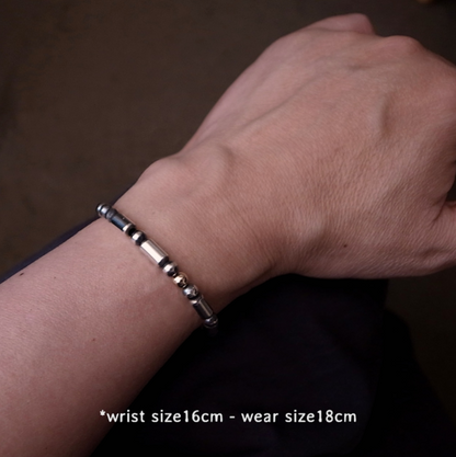 SILVER925 PIPE BEADS BRACELET / ROSETTAPRAYER