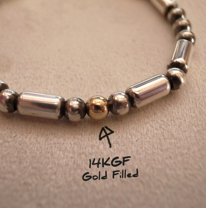 SILVER925 PIPE BEADS BRACELET / ROSETTAPRAYER