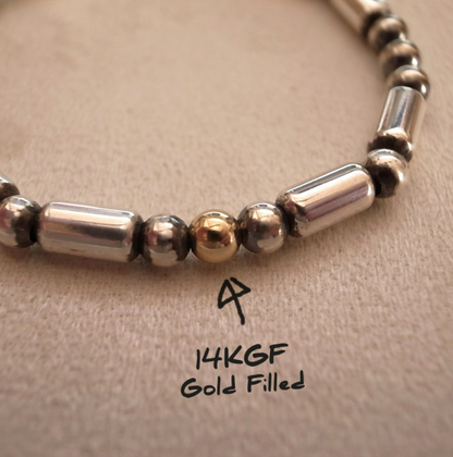 SILVER925 PIPE BEADS BRACELET / ROSETTAPRAYER