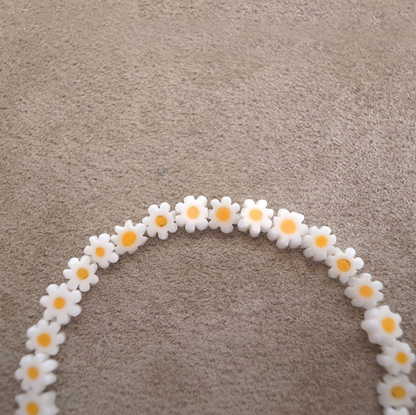 MILLEFIORI FLOWER BEADS BRACELET- WHITE FLOWER / ROSETTAPRAYER