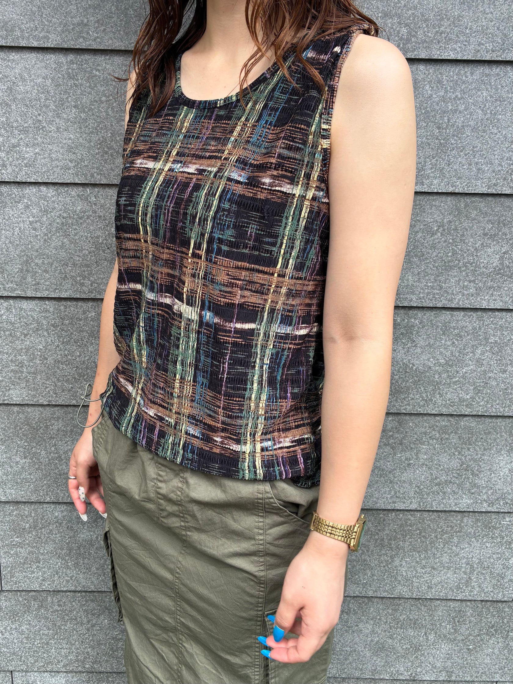 90's「Pleat Pleat by RAFAEL」ノースリーブタンクトップ