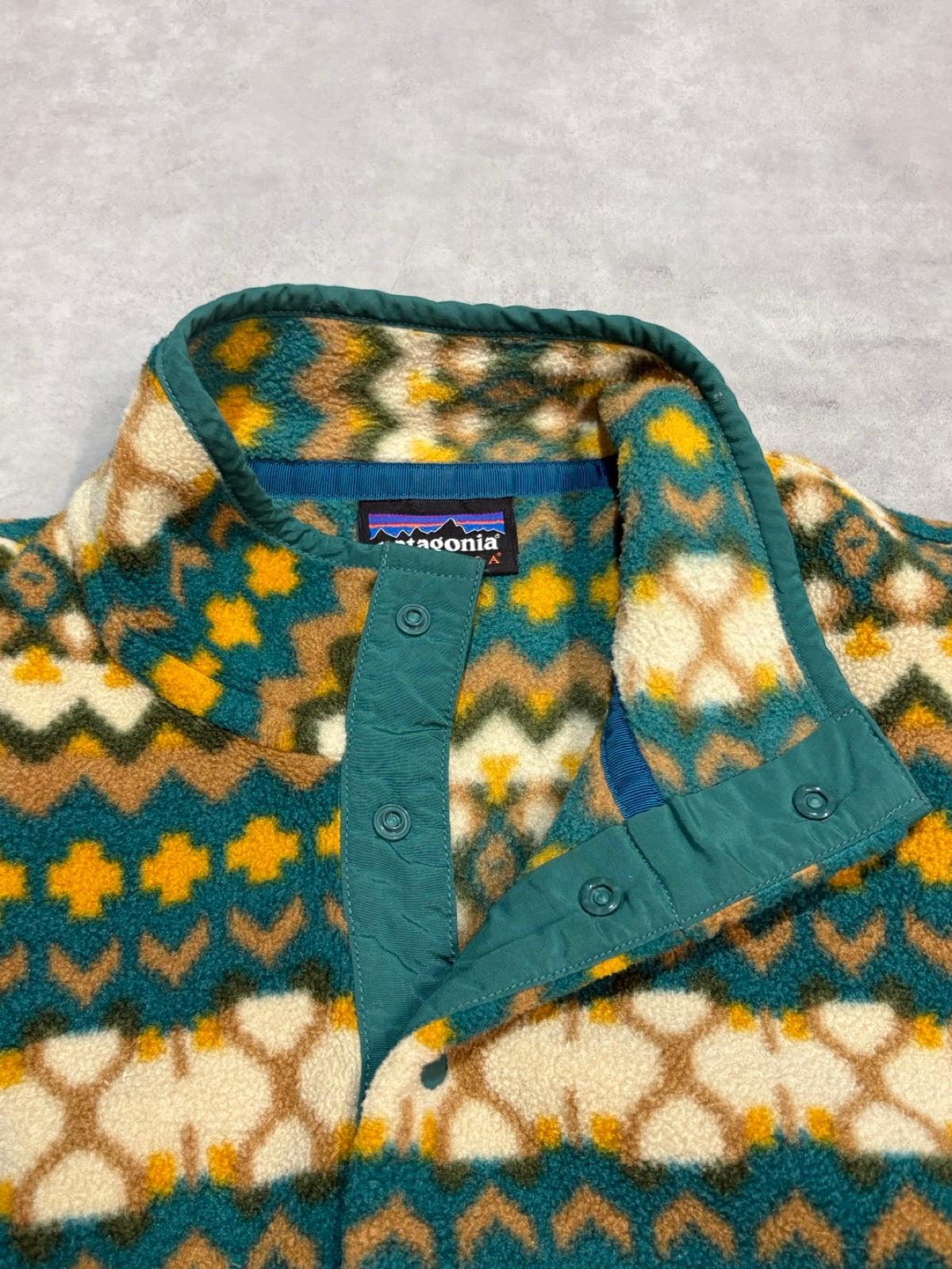 10's PATAGONIA Synchilla Snap-T「クリフ柄」フリースプルオーバー