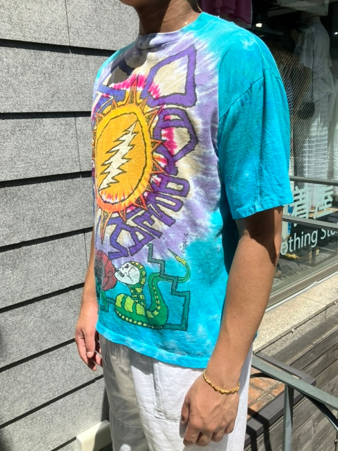 90's「Grateful Dead Sun & Skull」USA製 総柄Tシャツ