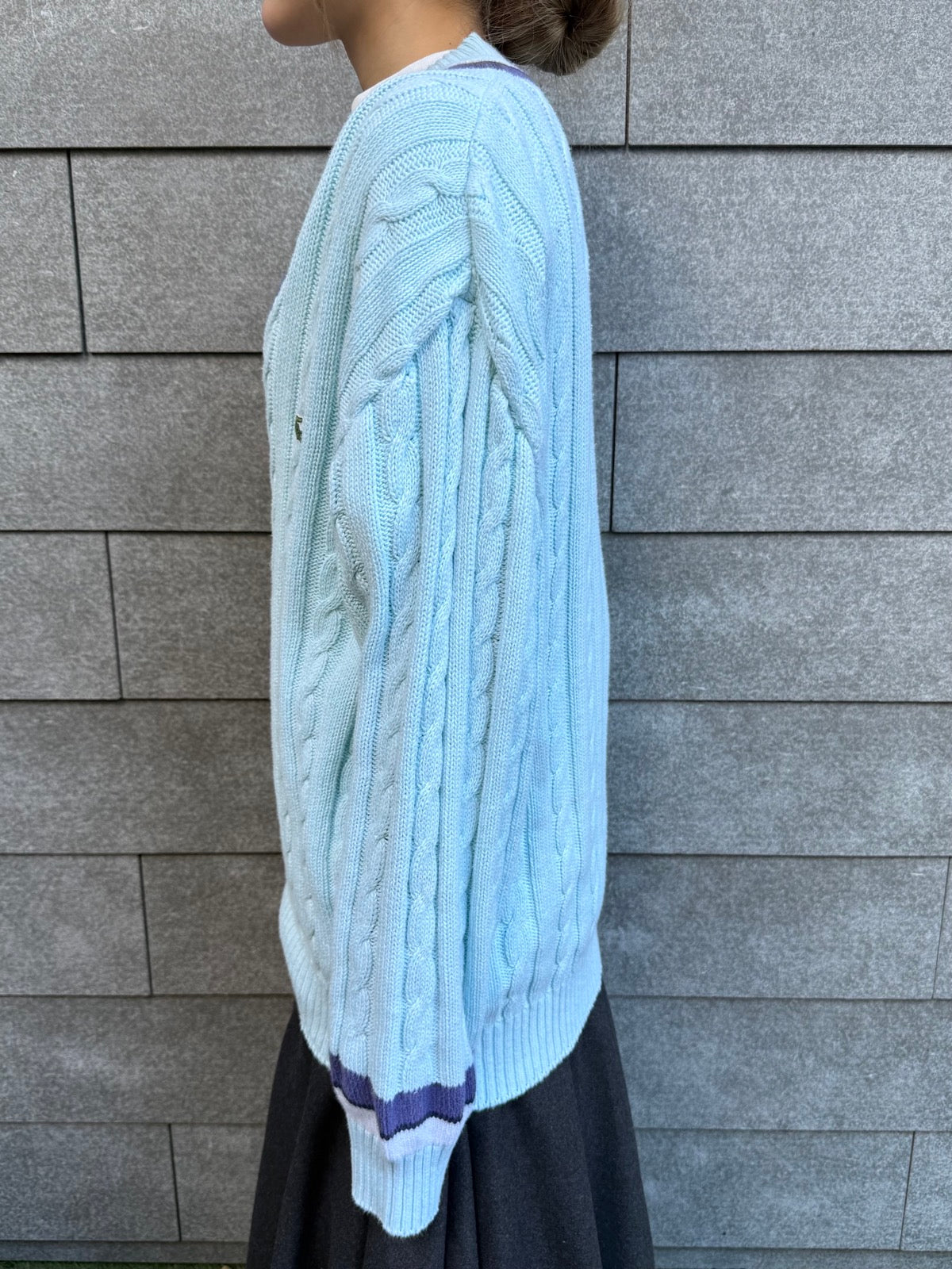 90's「LACOSTE」チルデンニット