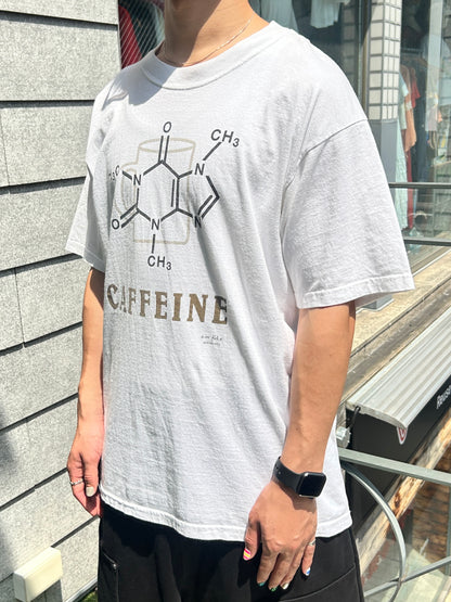 90's~00's CAFFEINE「化学構造式」グラフィックTシャツ
