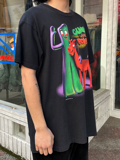 90's GUMBY AND POKEY「LOGO」キャラクターTシャツ