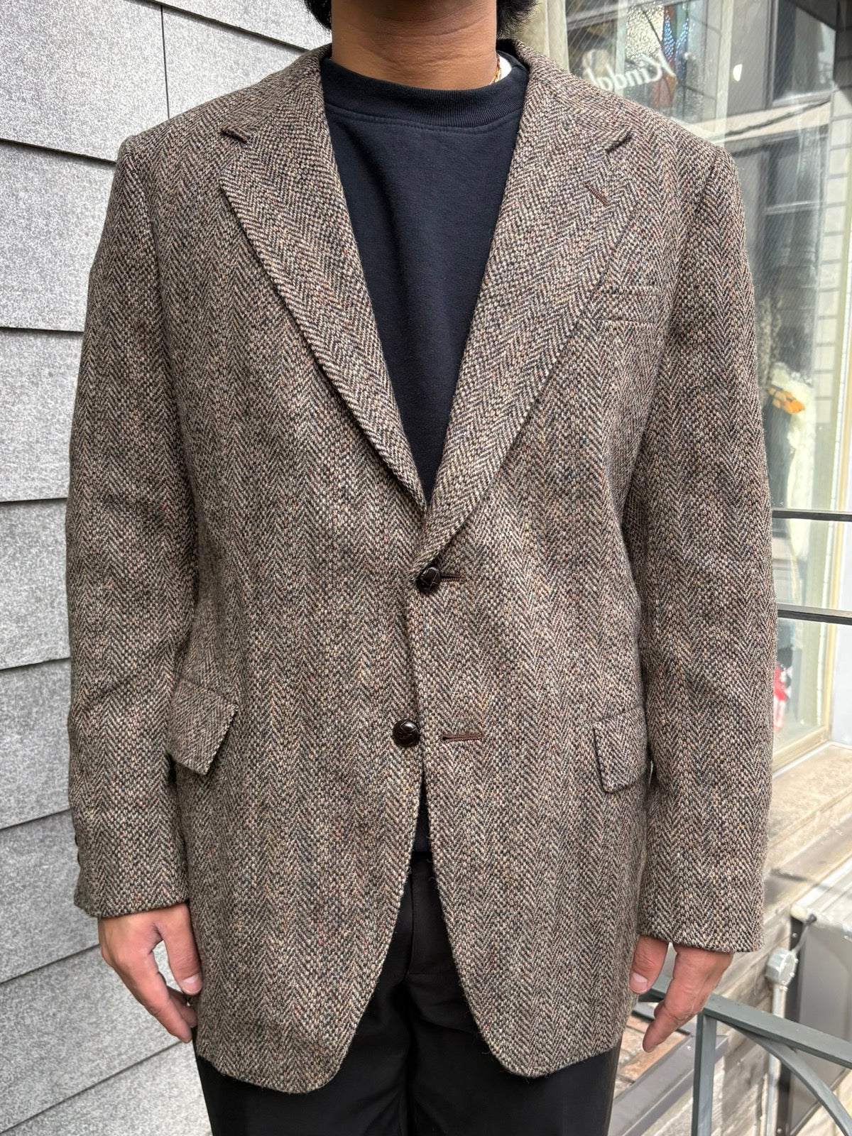 80's「Harris Tweed」ヘリンボーンジャケット