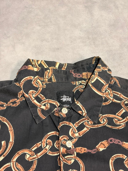 STUSSY「鎖柄」総柄シャツ