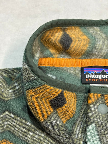 10's PATAGONIA Synchilla Snap-T「スロウフット柄」フリースプルオーバー