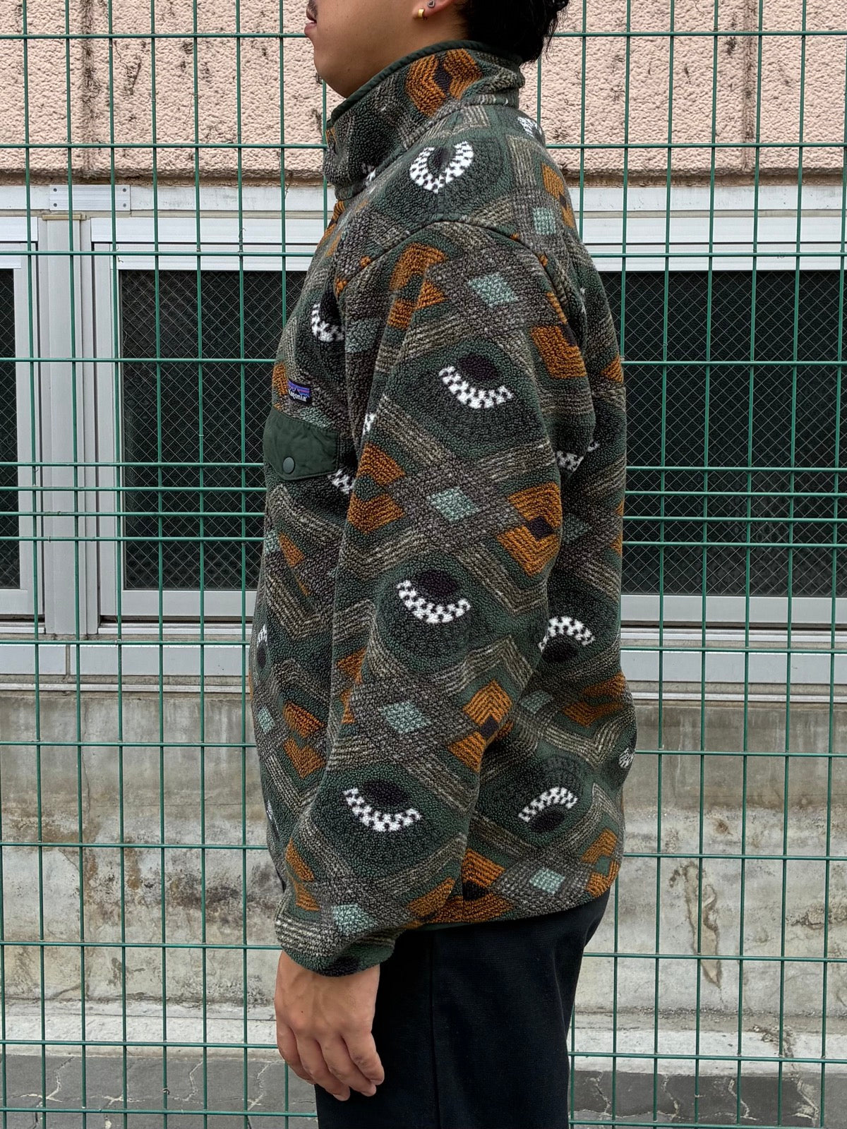 10's PATAGONIA Synchilla Snap-T「スロウフット柄」フリースプルオーバー