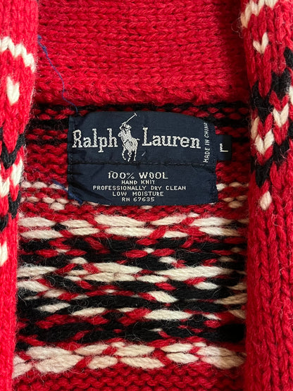 90's RALPH LAUREN「ネイティブ柄」ショールカラーカーディガン