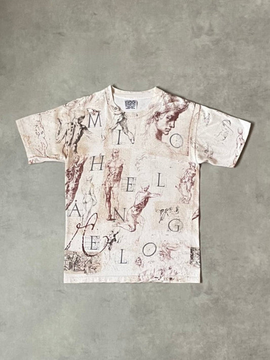 90's ミケランジェロ USA製 総柄アートTシャツ