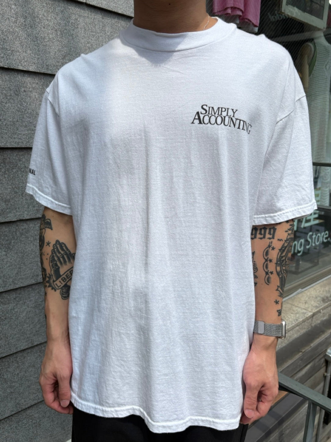 00's「SIMPLY ACCOUNTING」USA製　企業Tシャツ