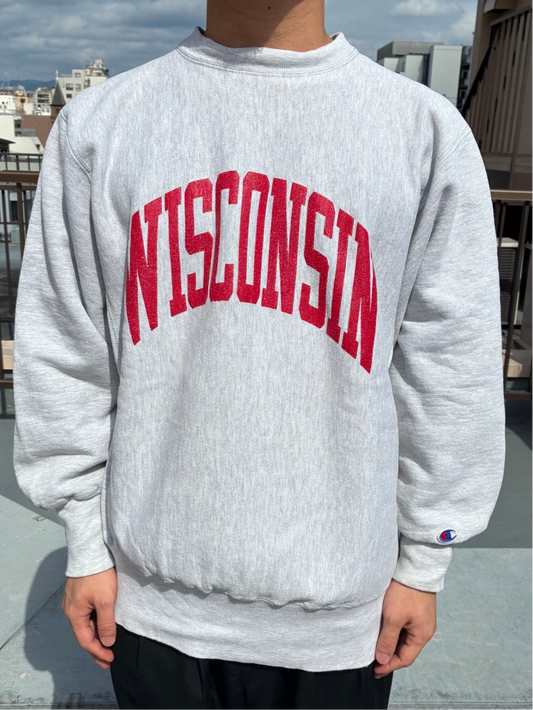 90's CHAMPION「WISCONSIN 」Reverse Weave USA製 カレッジスウェット