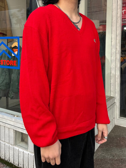 80's~90's IZOD LACOSTE「Vネック」アクリルニットセーター