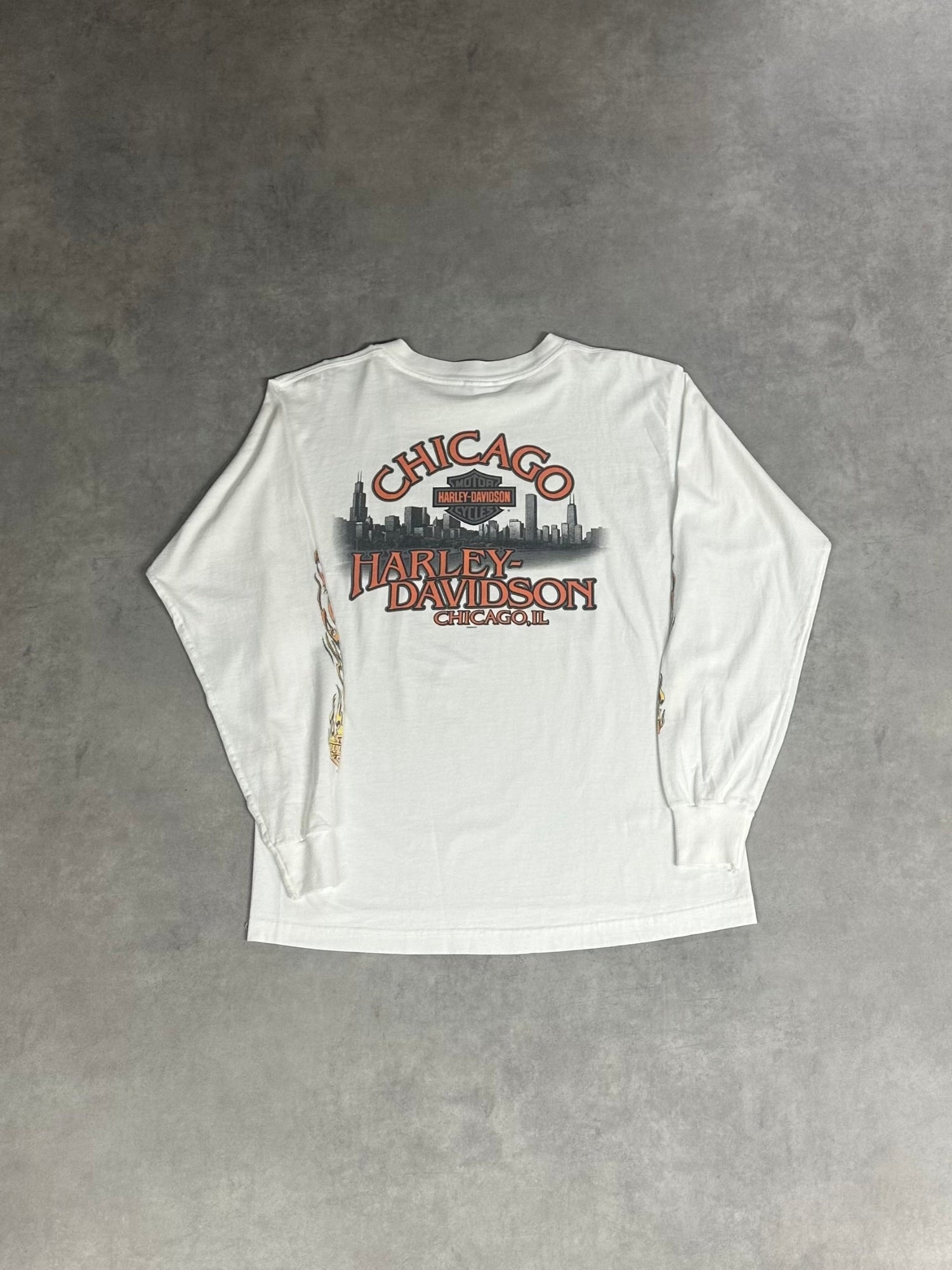 Hurley-Davidson ホワイト ロンT 00's HARLEY DAVIDSON「eagle