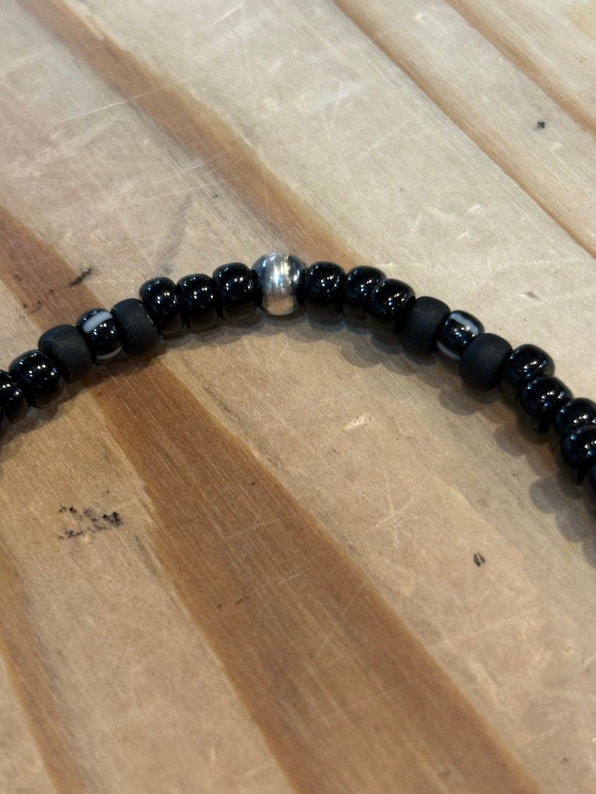 SILVER925 CONCHO & BEADS BRACELET- BLACK・D.BROWN / ROSETTAPRAYER②