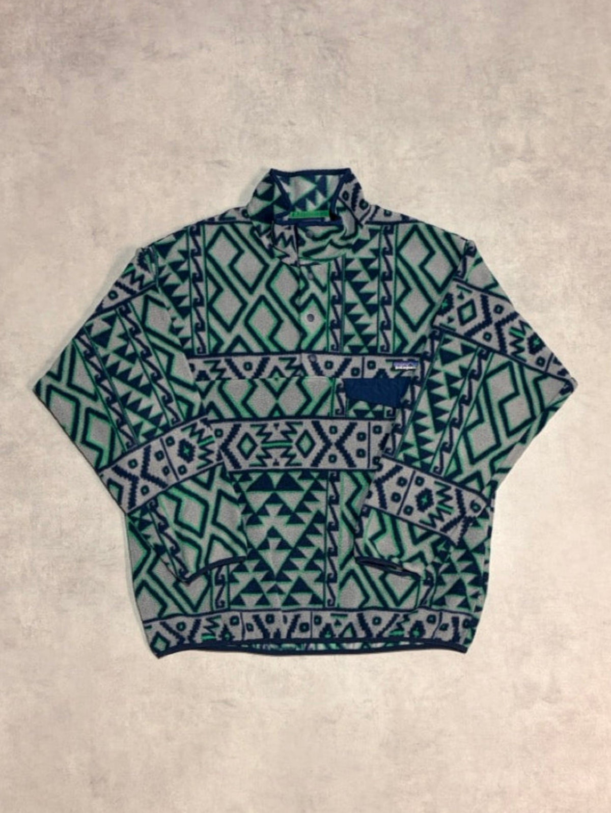 10's PATAGONIA Synchilla Snap-T「モンタナシエテ柄」フリースプルオーバー
